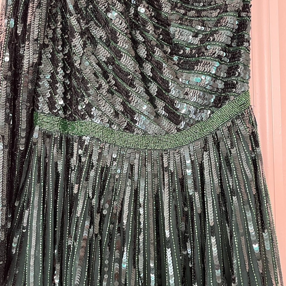 Mac Duggal One-Shoulder Green Sequin Dress - Picture 10 of 12